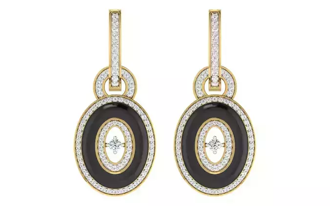 Solitaire Women Drop Earring 3dm STL OBJ FBX Render Details