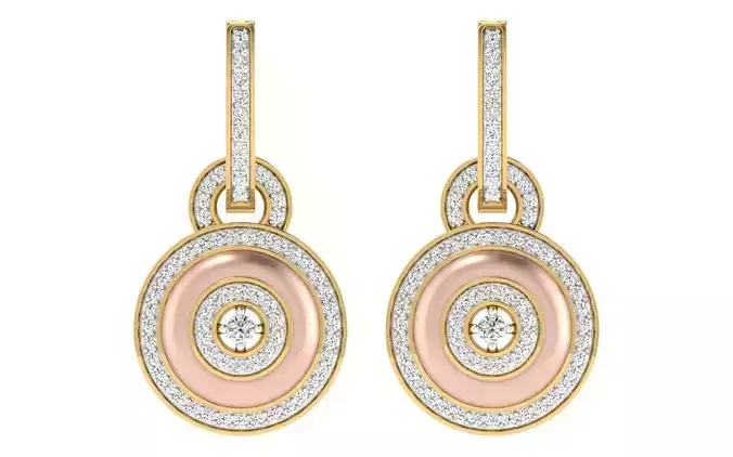 Solitaire Women Drop Earring 3dm STL OBJ FBX Render Details 3D print model