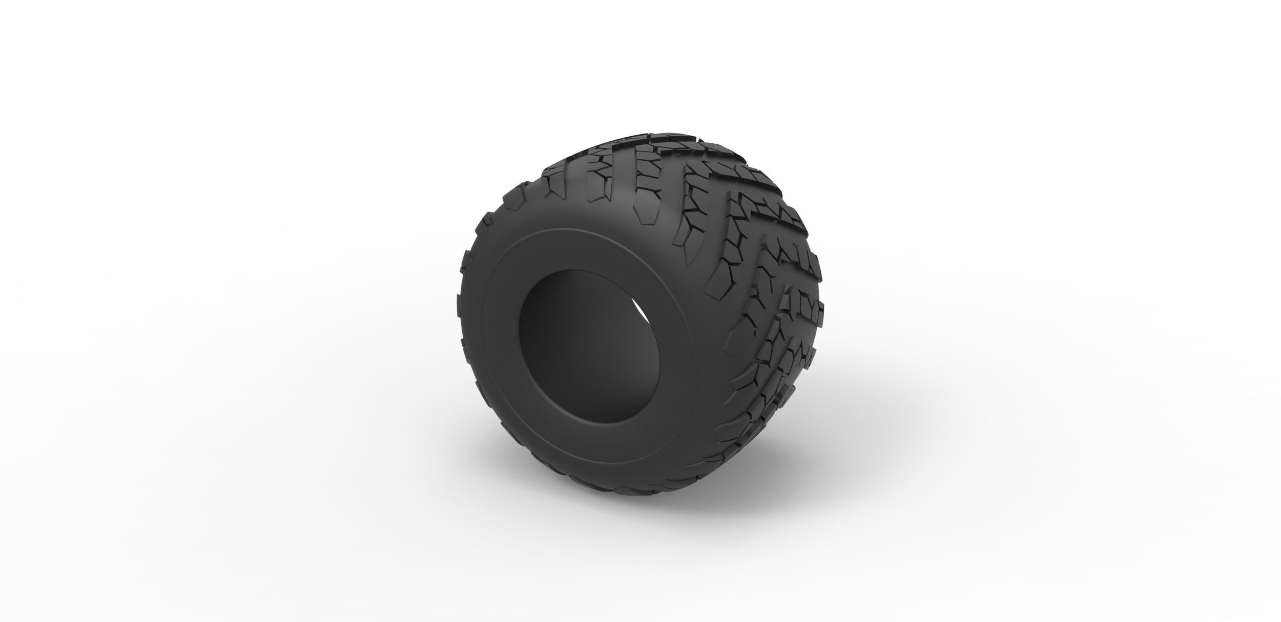 Monster Jam tire 12 Scale 1 to 25 3D print model_6