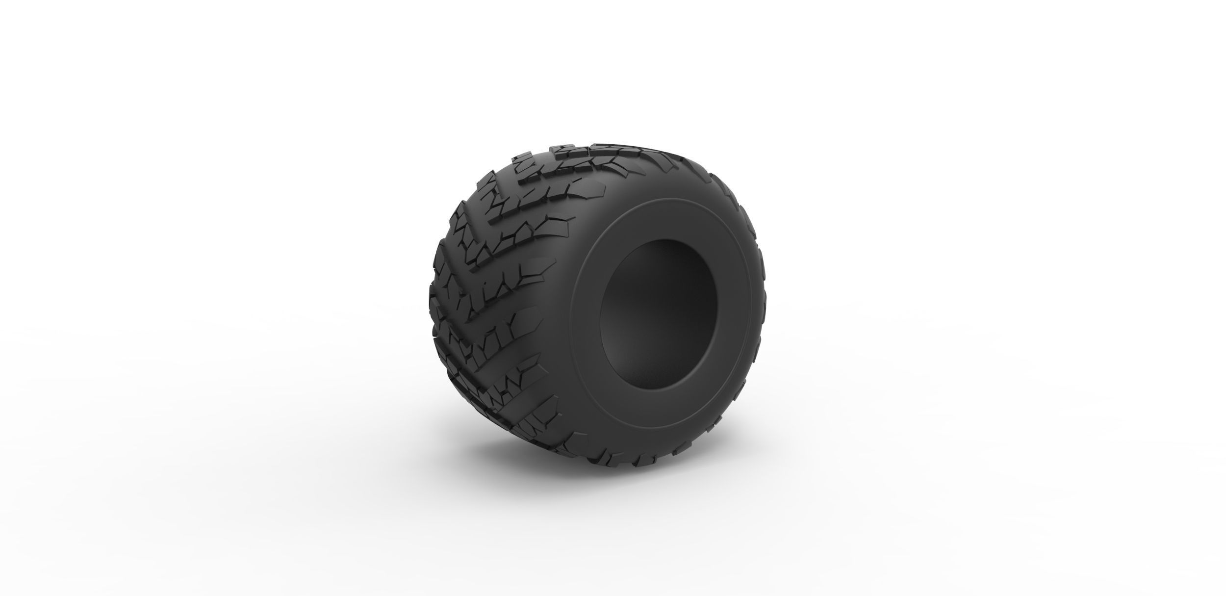 Monster Jam tire 12 Scale 1 to 25 3D print model_1