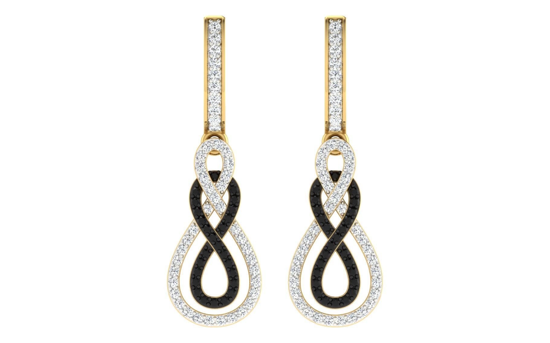 Solitaire Women Drop Earring 3dm STL OBJ FBX Render Details 3D print model_3