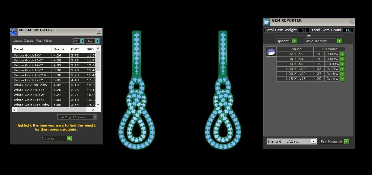 Solitaire Women Drop Earring 3dm STL OBJ FBX Render Details 3D print model_8