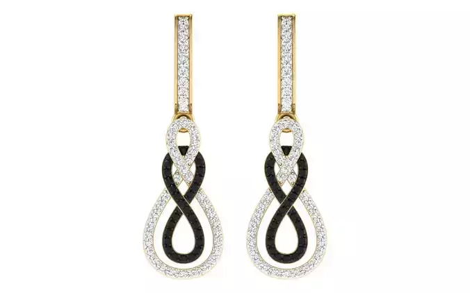 Solitaire Women Drop Earring 3dm STL OBJ FBX Render Details