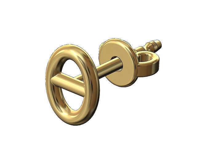 Anchor chain link stud earring 3D print model