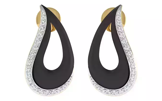Solitaire Women Drop Earring 3dm STL OBJ FBX Render Details 3D print model