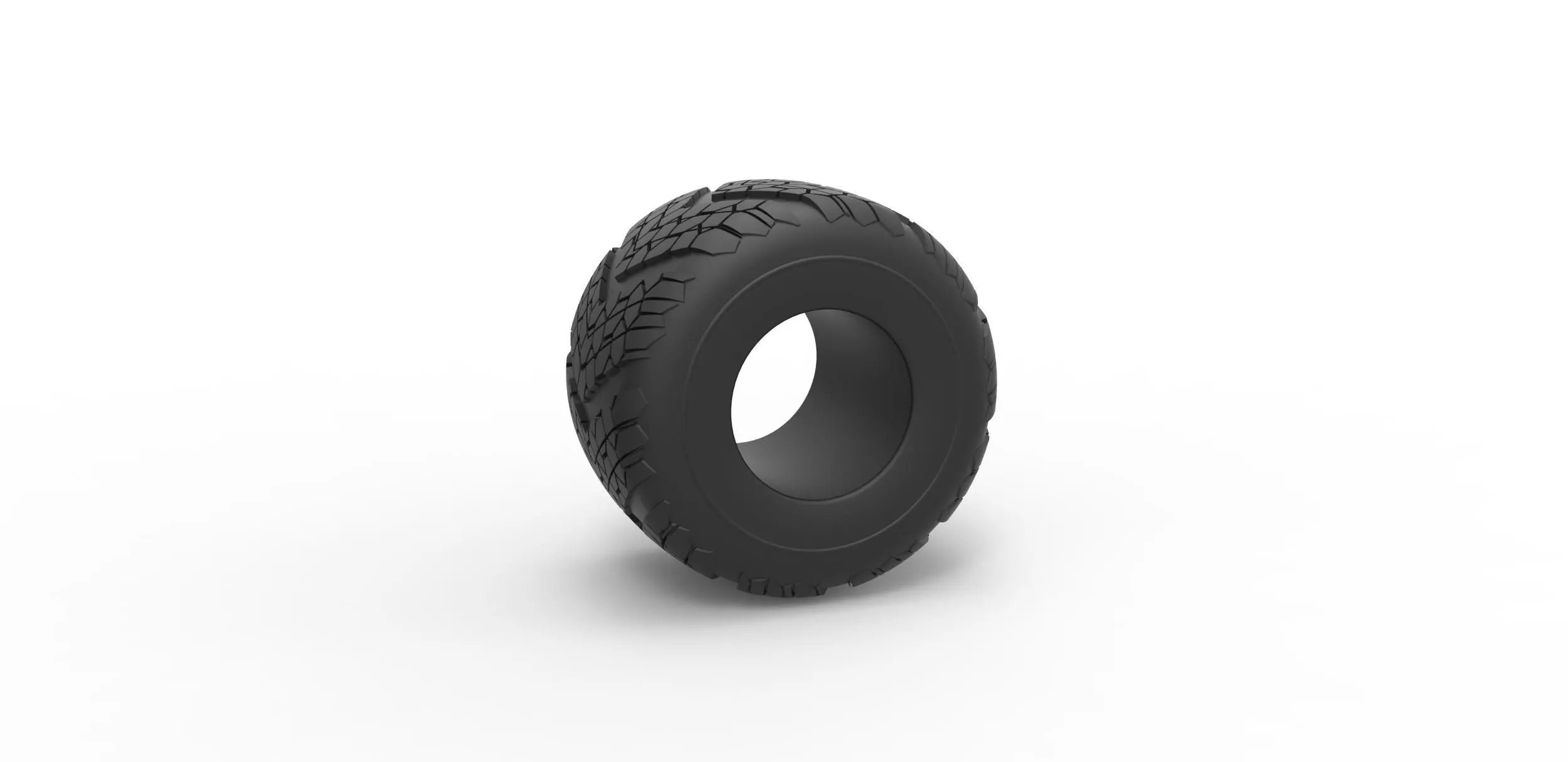 Monster Jam tire 13 Scale 1 to 25 3D print model_0