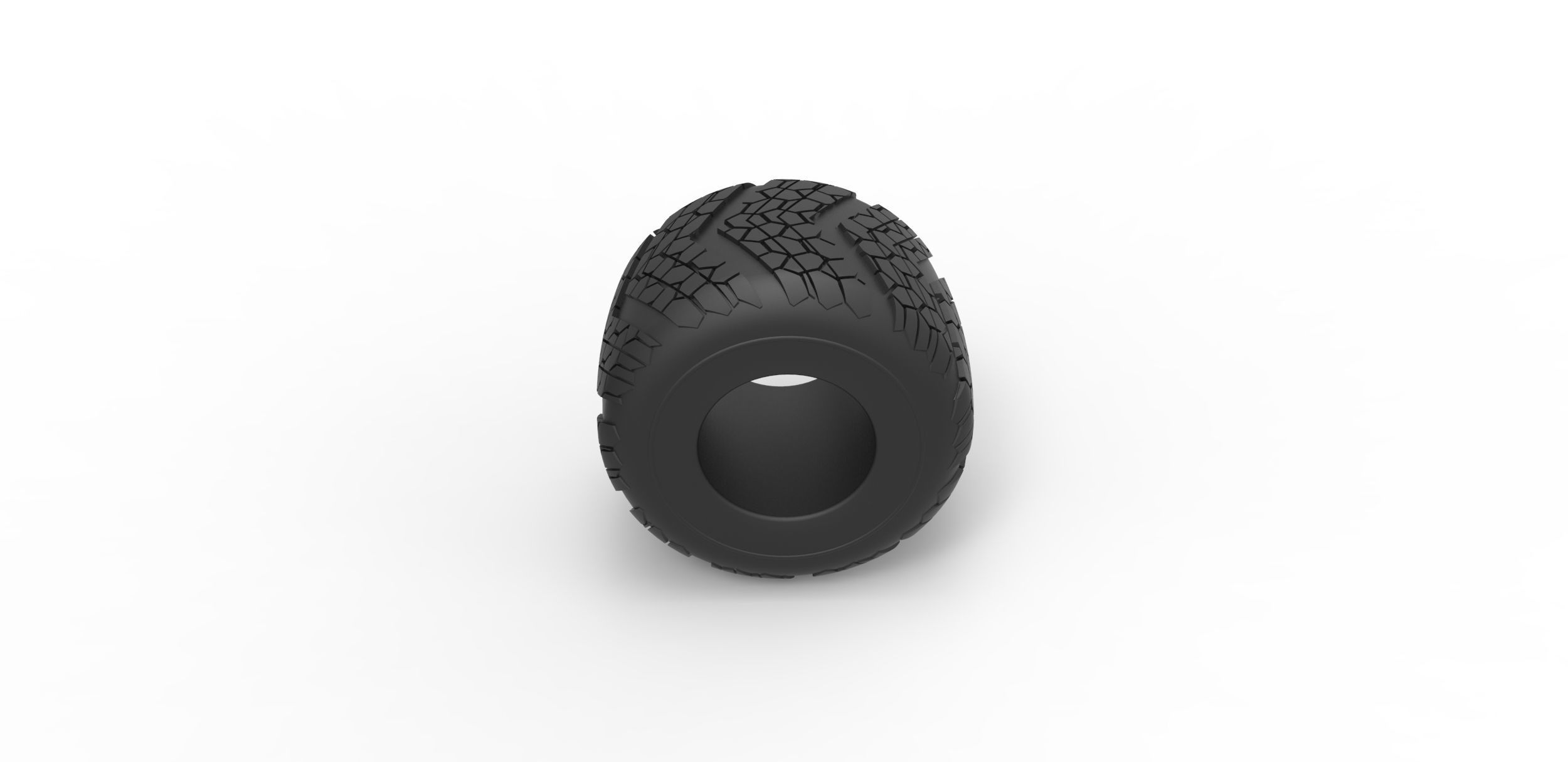 Monster Jam tire 13 Scale 1 to 25 3D print model_5