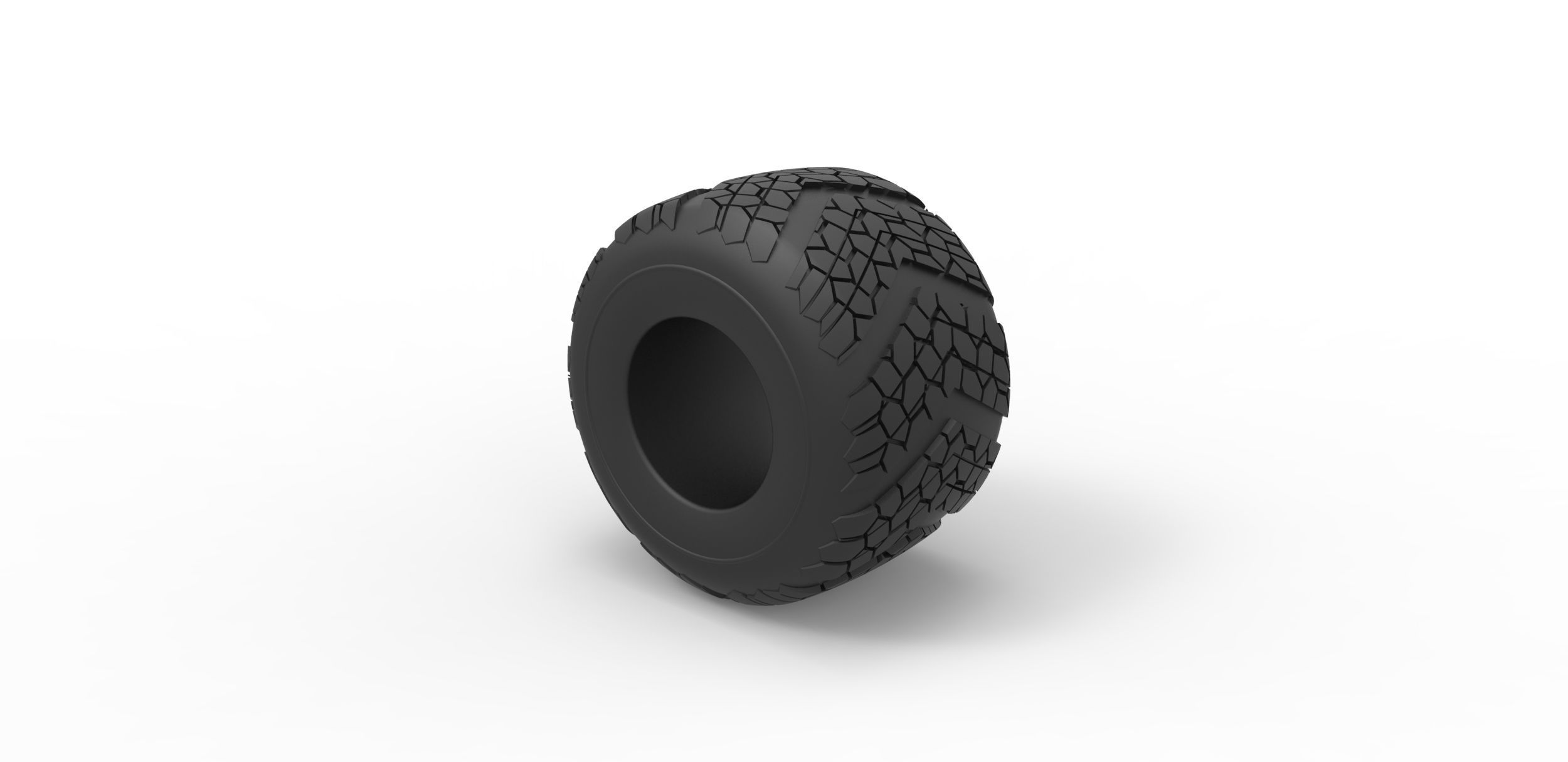 Monster Jam tire 13 Scale 1 to 25 3D print model_6