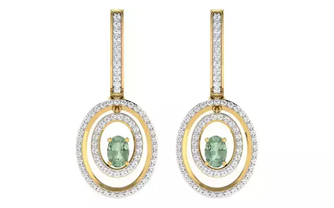 Solitaire Women Drop Earring 3dm STL OBJ FBX Render Details 3D print model