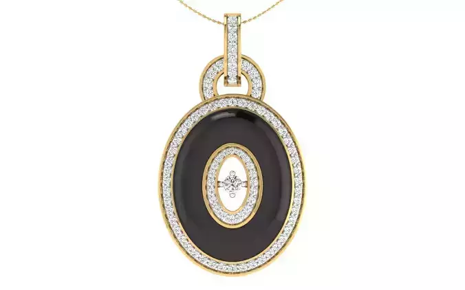 Solitaire Women Pendant 3dm STL OBJ FBX Render Details