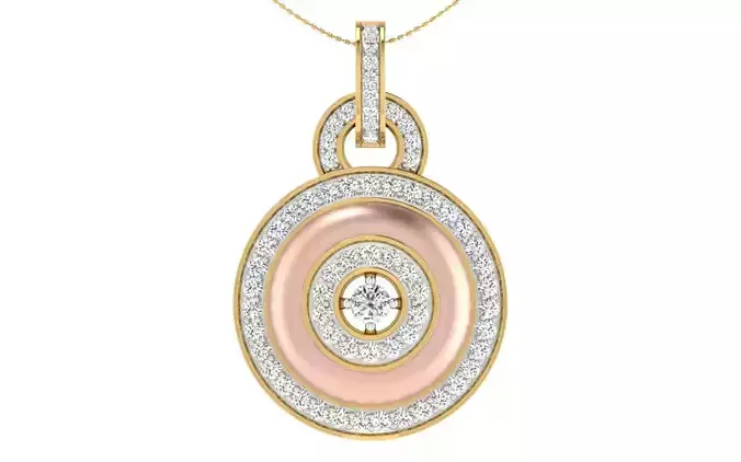 Solitaire Women Pendant 3dm STL OBJ FBX Render Details