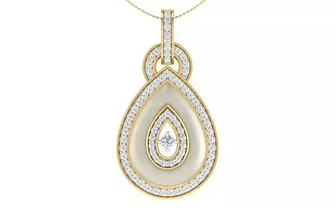 Solitaire Women Pendant 3dm STL OBJ FBX Render Details