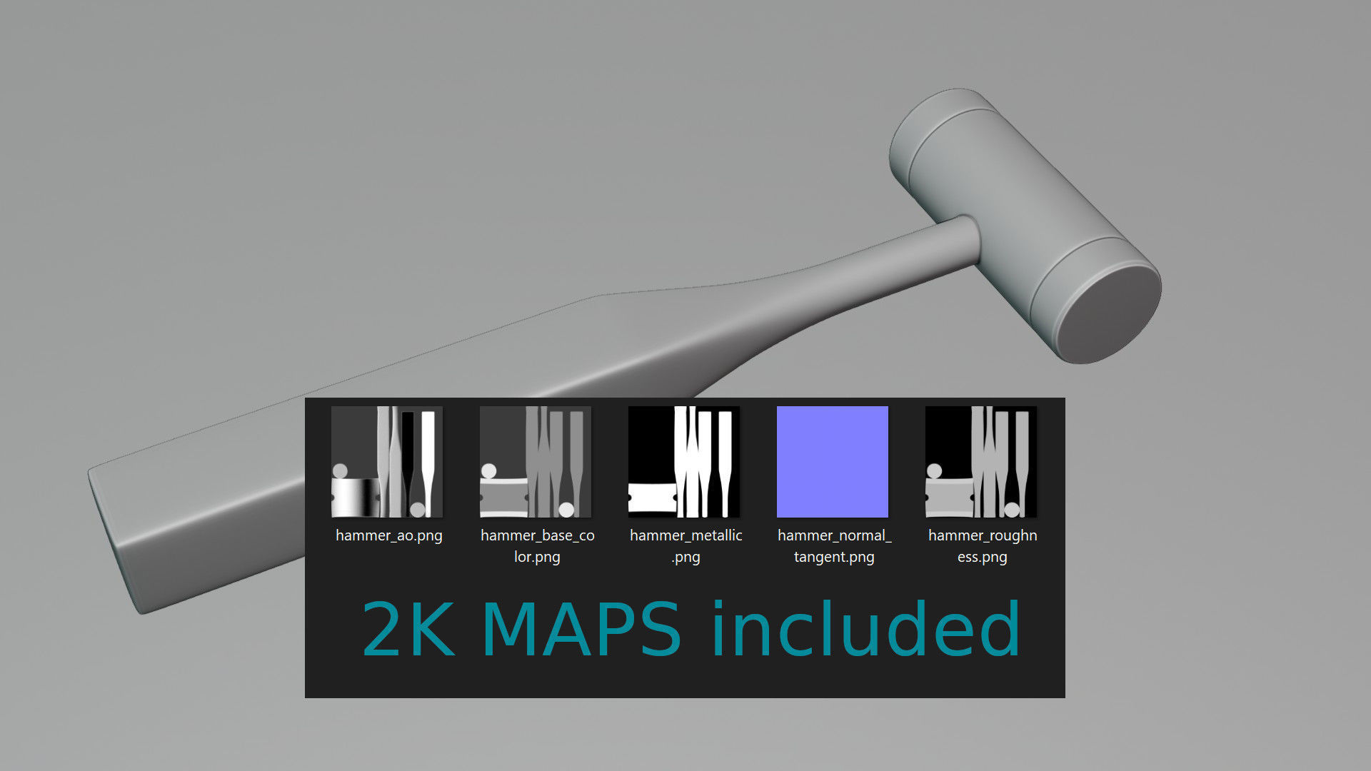 Mallet Medical Hammer Low-poly 3D model_7