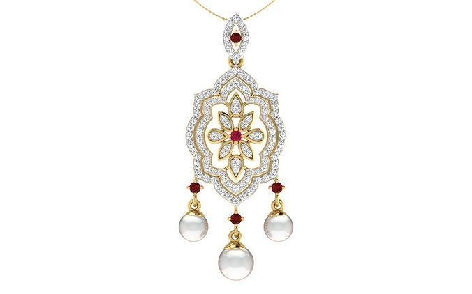 Solitaire Women Pendant 3dm STL OBJ FBX Render Details 3D print model