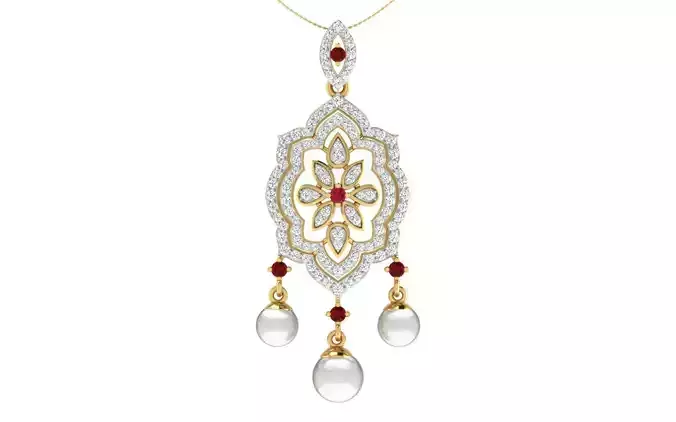 Solitaire Women Pendant 3dm STL OBJ FBX Render Details 3D print model