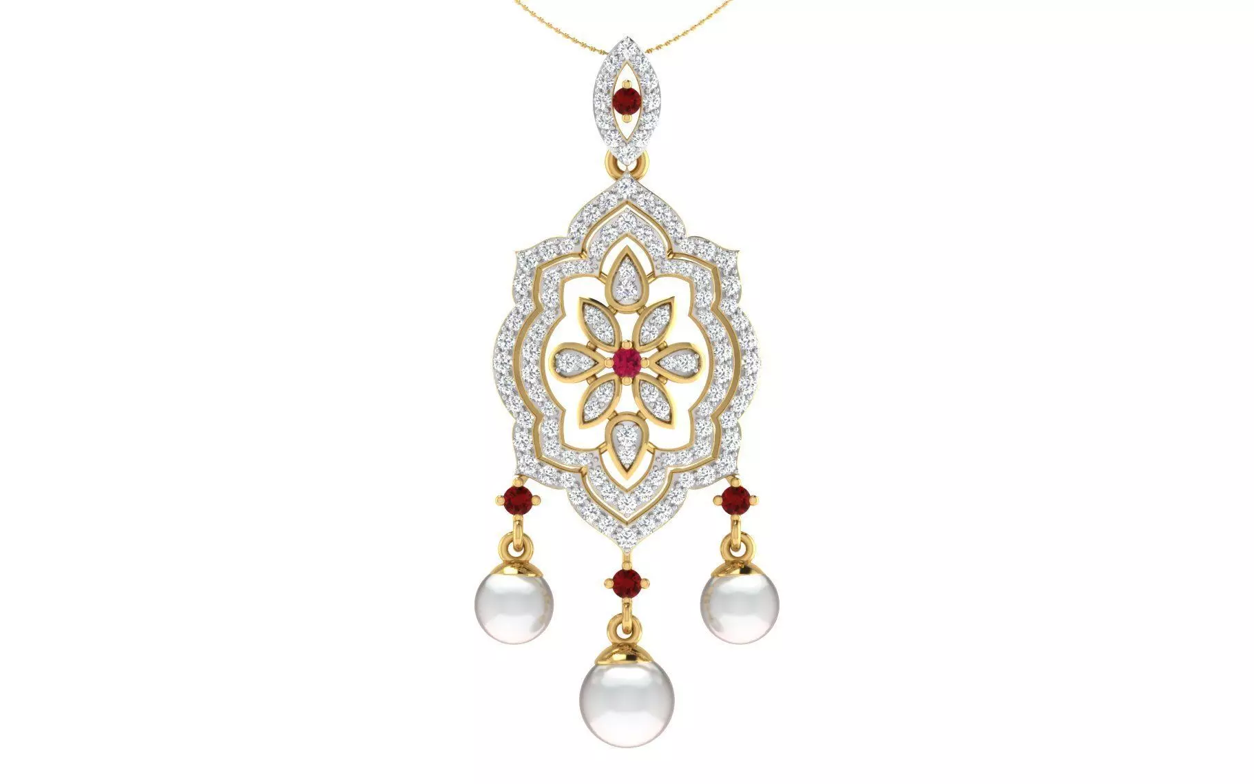 Solitaire Women Pendant 3dm STL OBJ FBX Render Details 3D print model_0