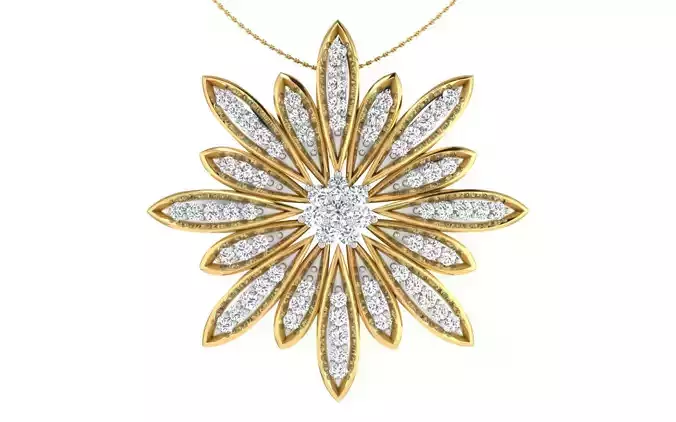 Solitaire Women Pendant 3dm STL OBJ FBX Render Details