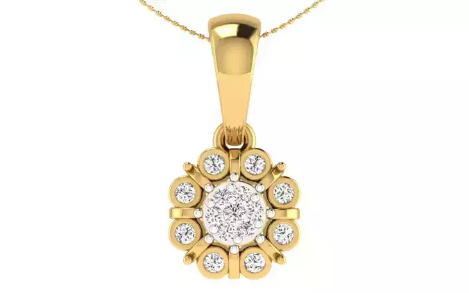 Solitaire Women Pendant 3dm STL OBJ FBX Render Details