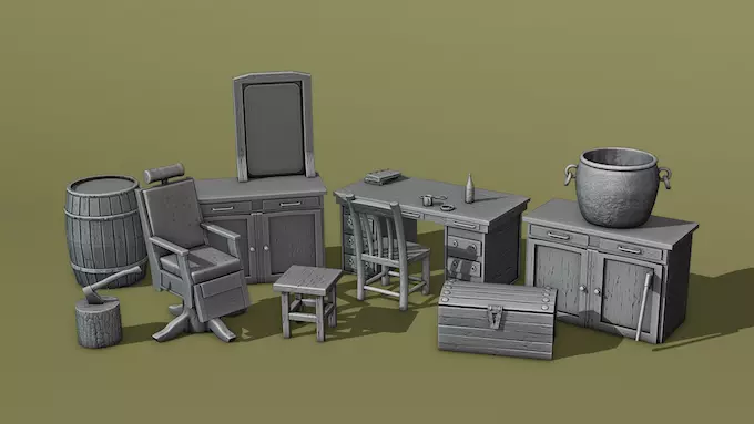 Elements of interior Texas collection Part 2 3D print model