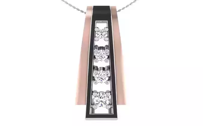 Solitaire Women Pendant 3dm STL OBJ FBX Render Details