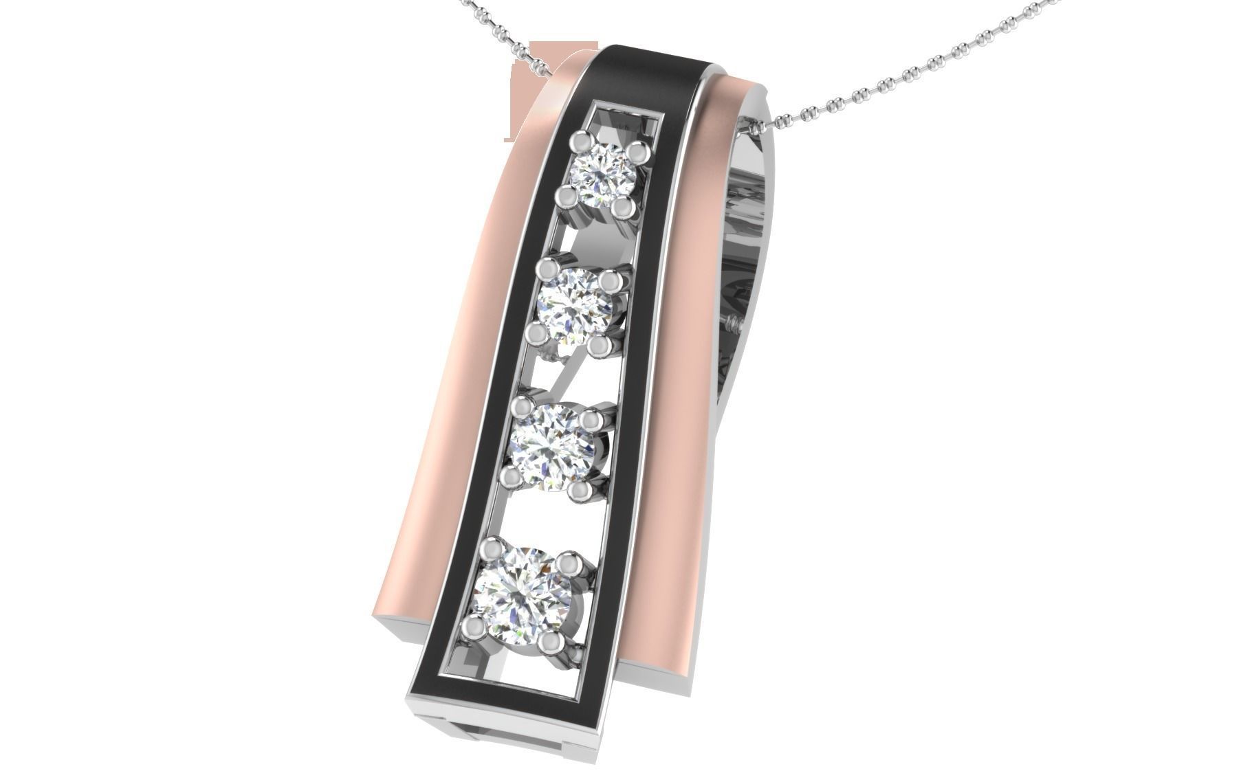 Solitaire Women Pendant 3dm STL OBJ FBX Render Details 3D print model_2