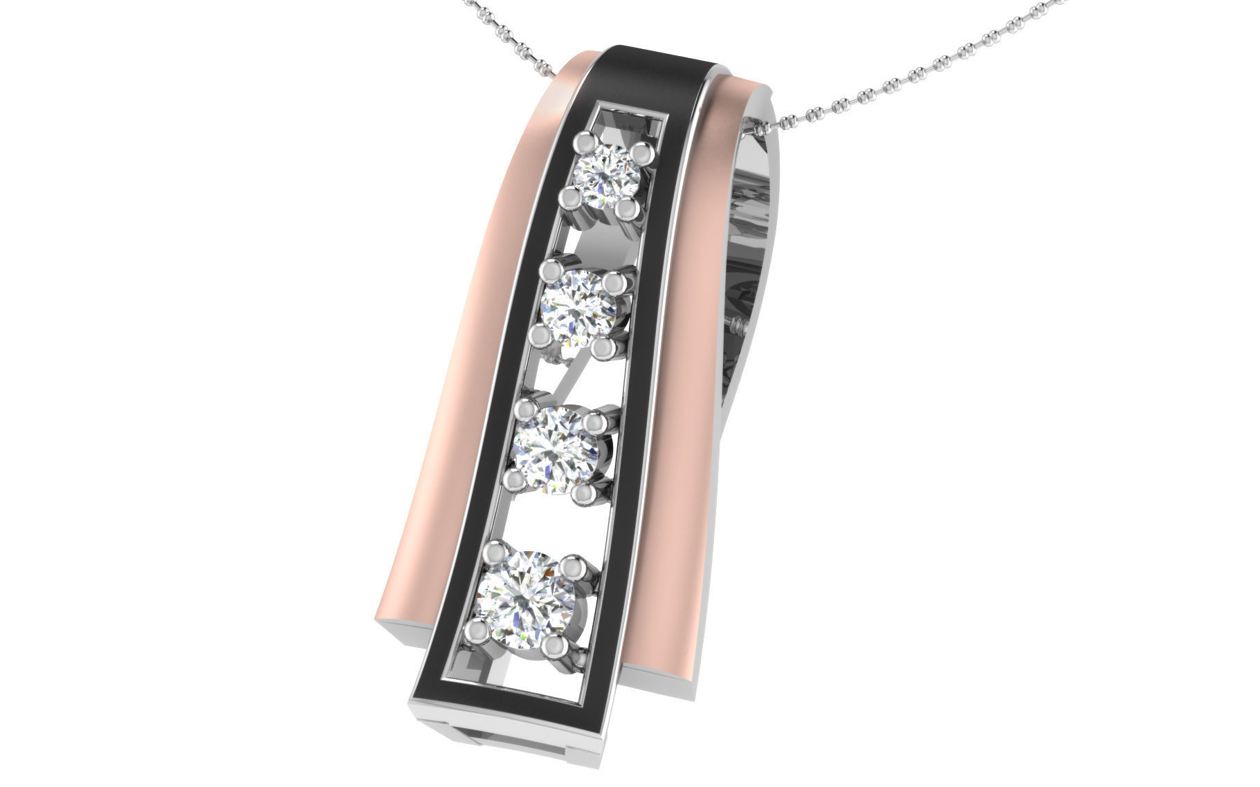 Solitaire Women Pendant 3dm STL OBJ FBX Render Details 3D print model_1