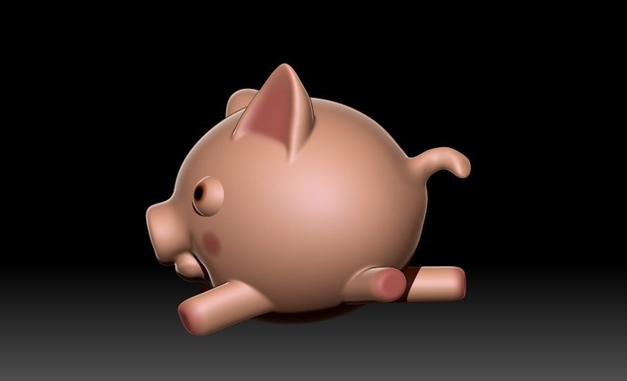 Cartoon Pig  3D model_1