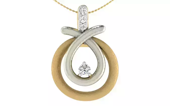 Solitaire Women Pendant 3dm STL OBJ FBX Render Details
