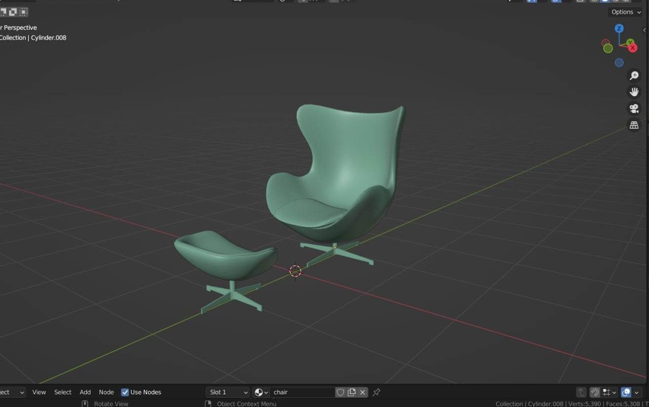 chair egg 3D model_3