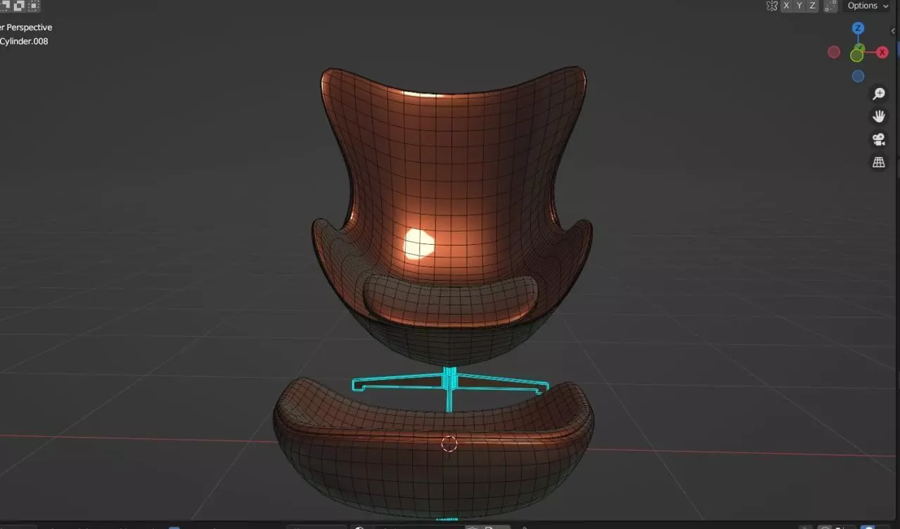 chair egg 3D model_0