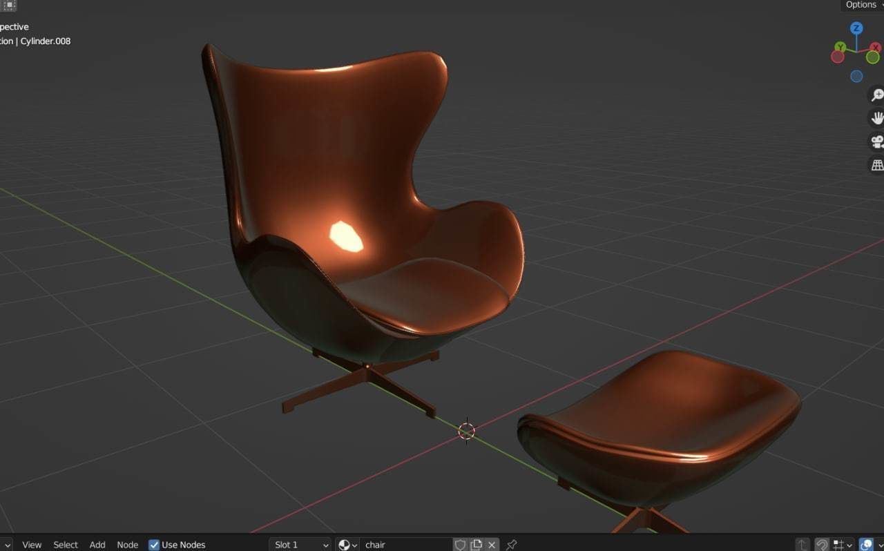chair egg 3D model_2