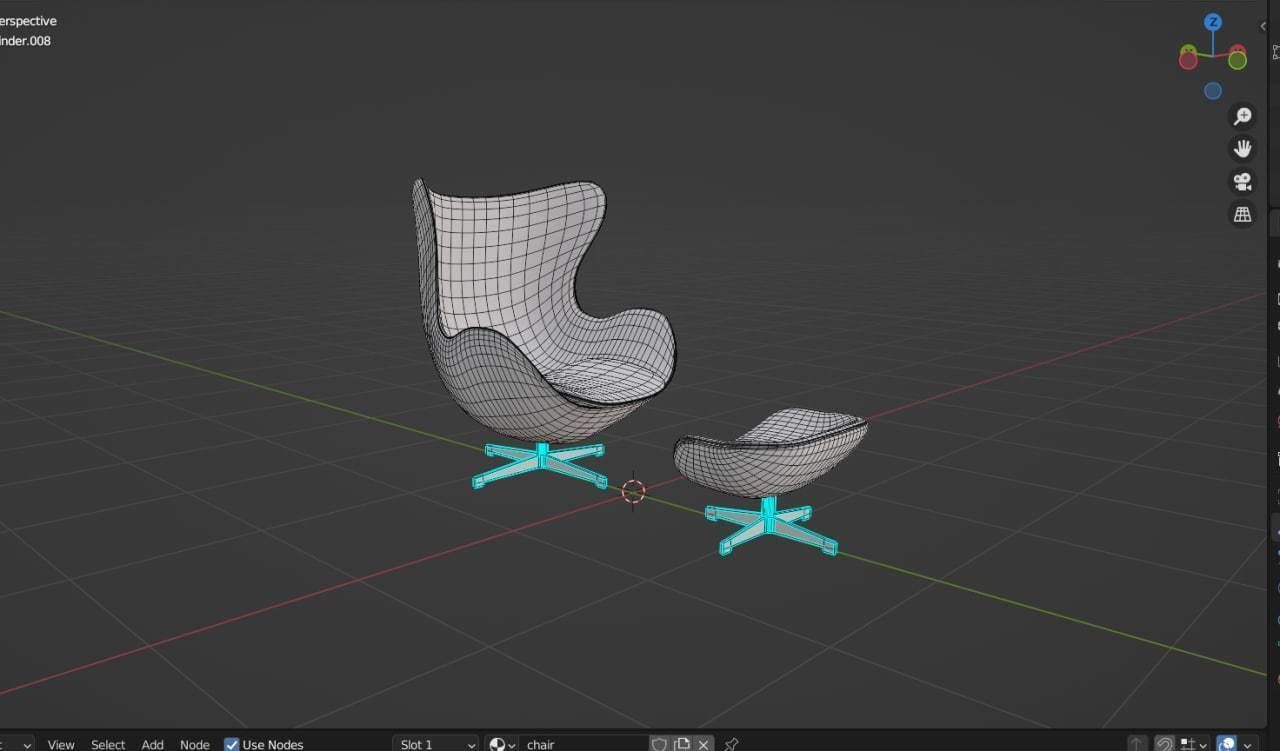 chair egg 3D model_4