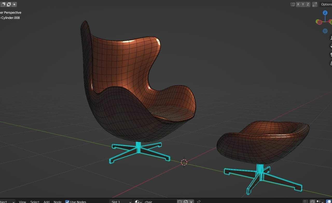 chair egg 3D model_1