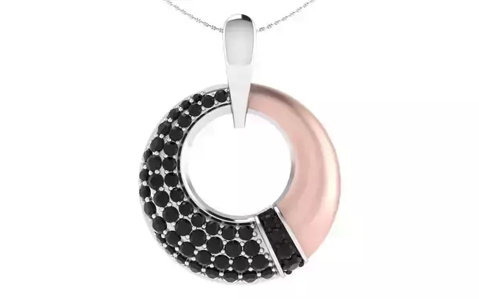 Solitaire Women Pendant 3dm STL OBJ FBX Render Details