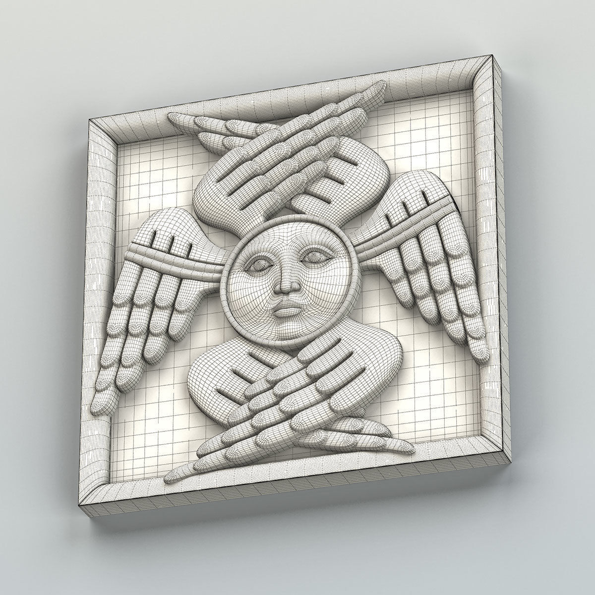 Square rosette 023 3D model_7