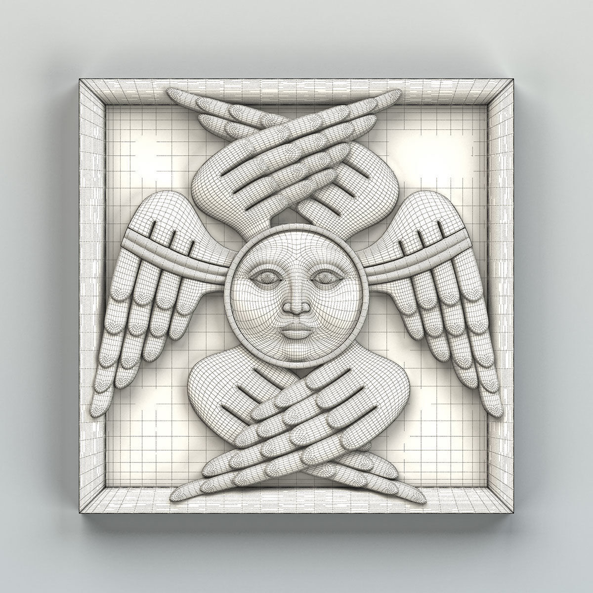 Square rosette 023 3D model_5