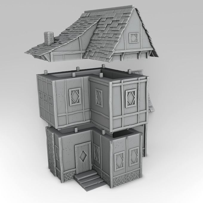Medieval architecture Set Part 1 3D print model_9