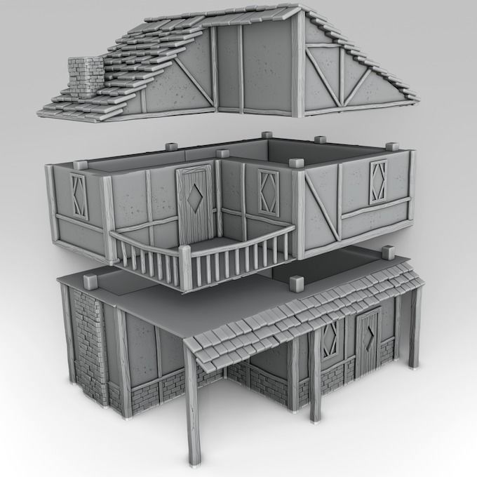 Medieval architecture Set Part 1 3D print model_1