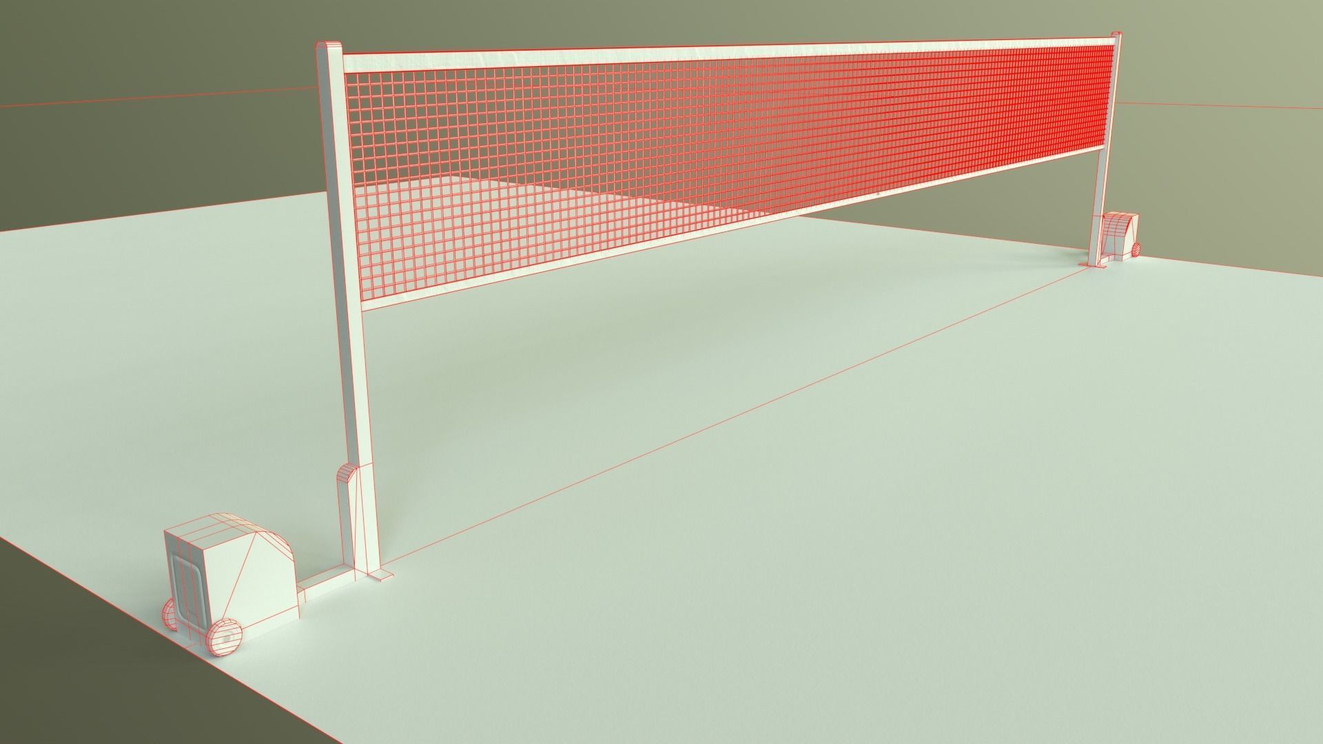 PBR Badminton Court Floor and Net Low-poly 3D model_51