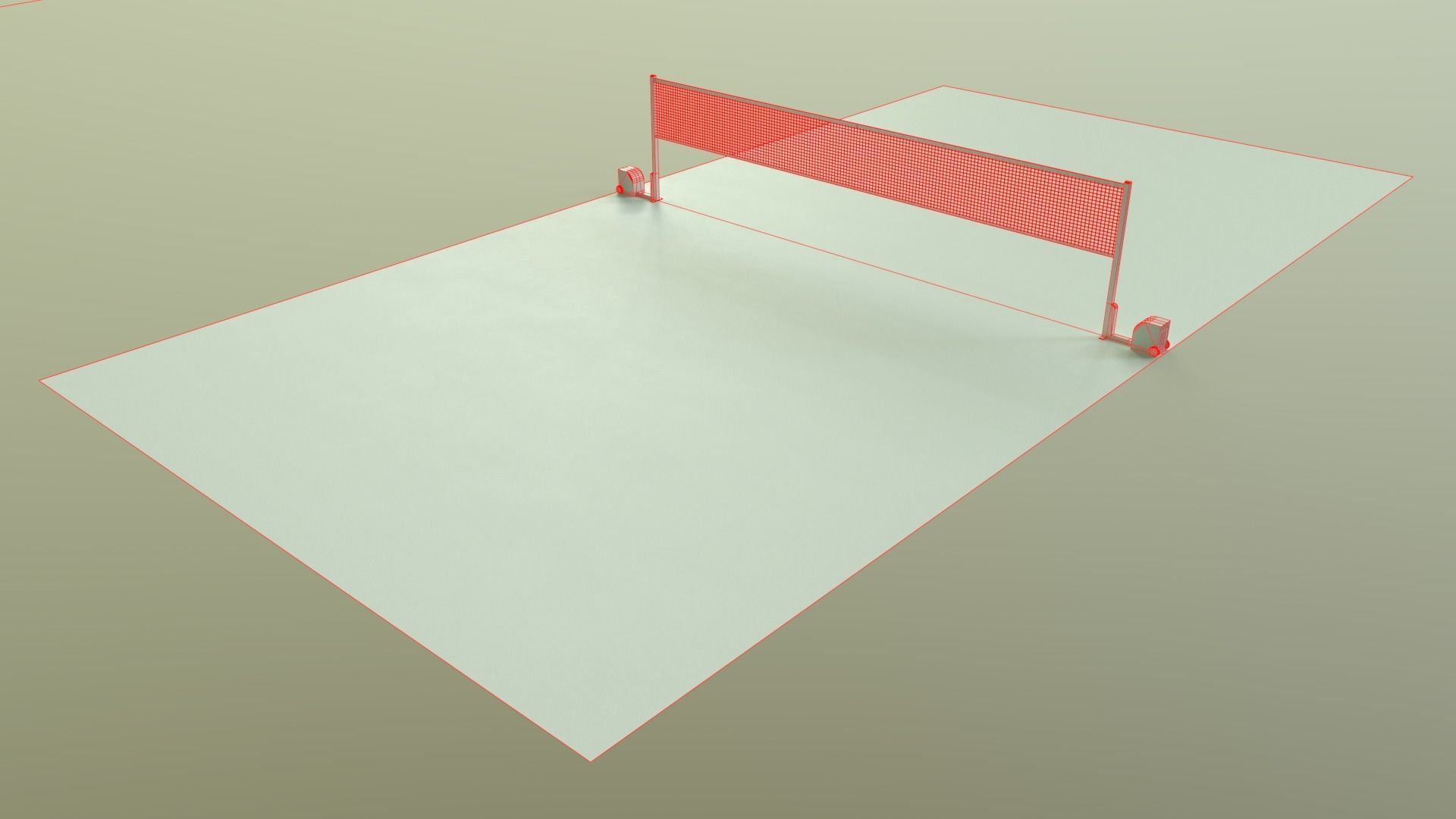 PBR Badminton Court Floor and Net Low-poly 3D model_49