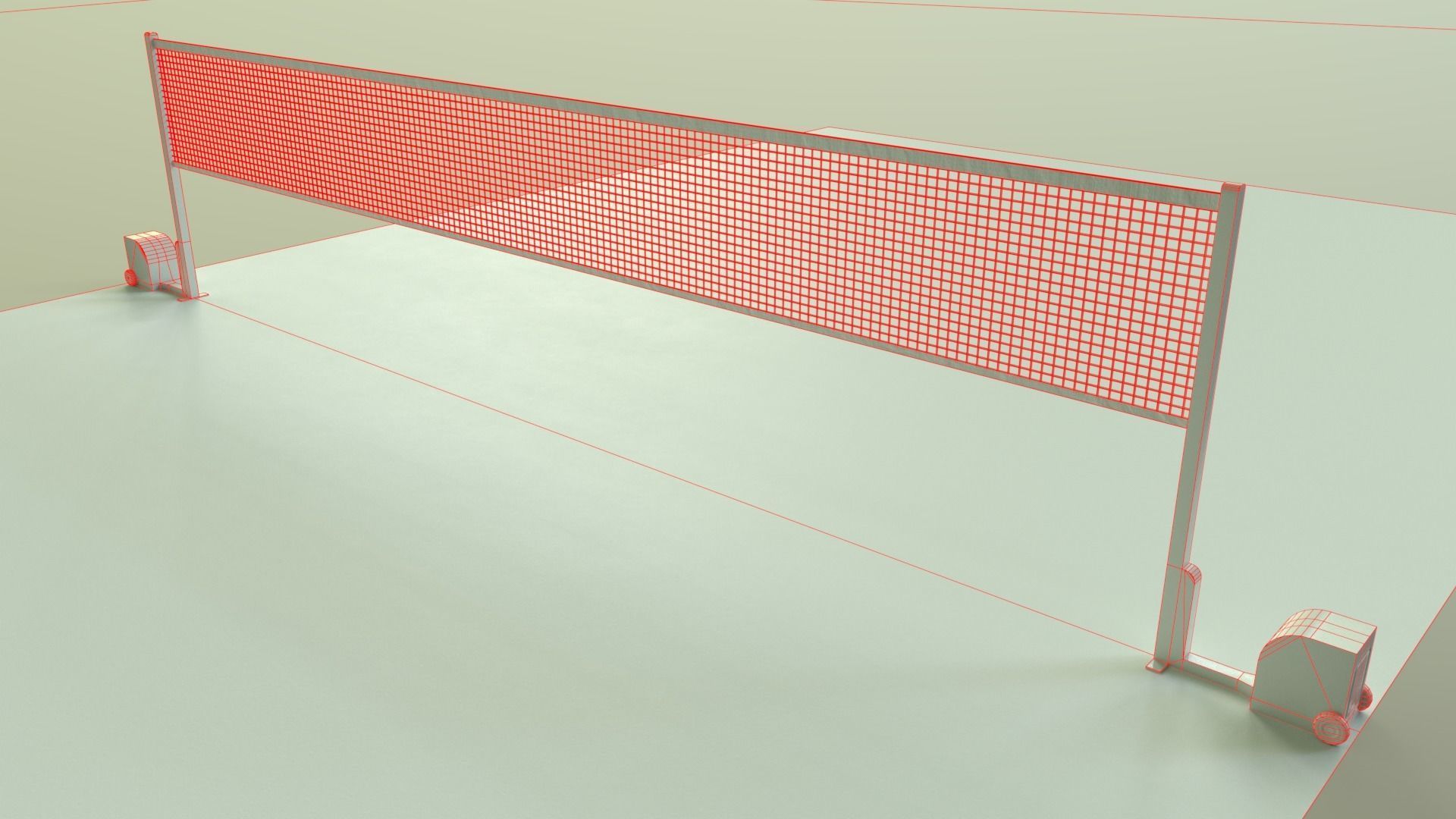 PBR Badminton Court Floor and Net Low-poly 3D model_50