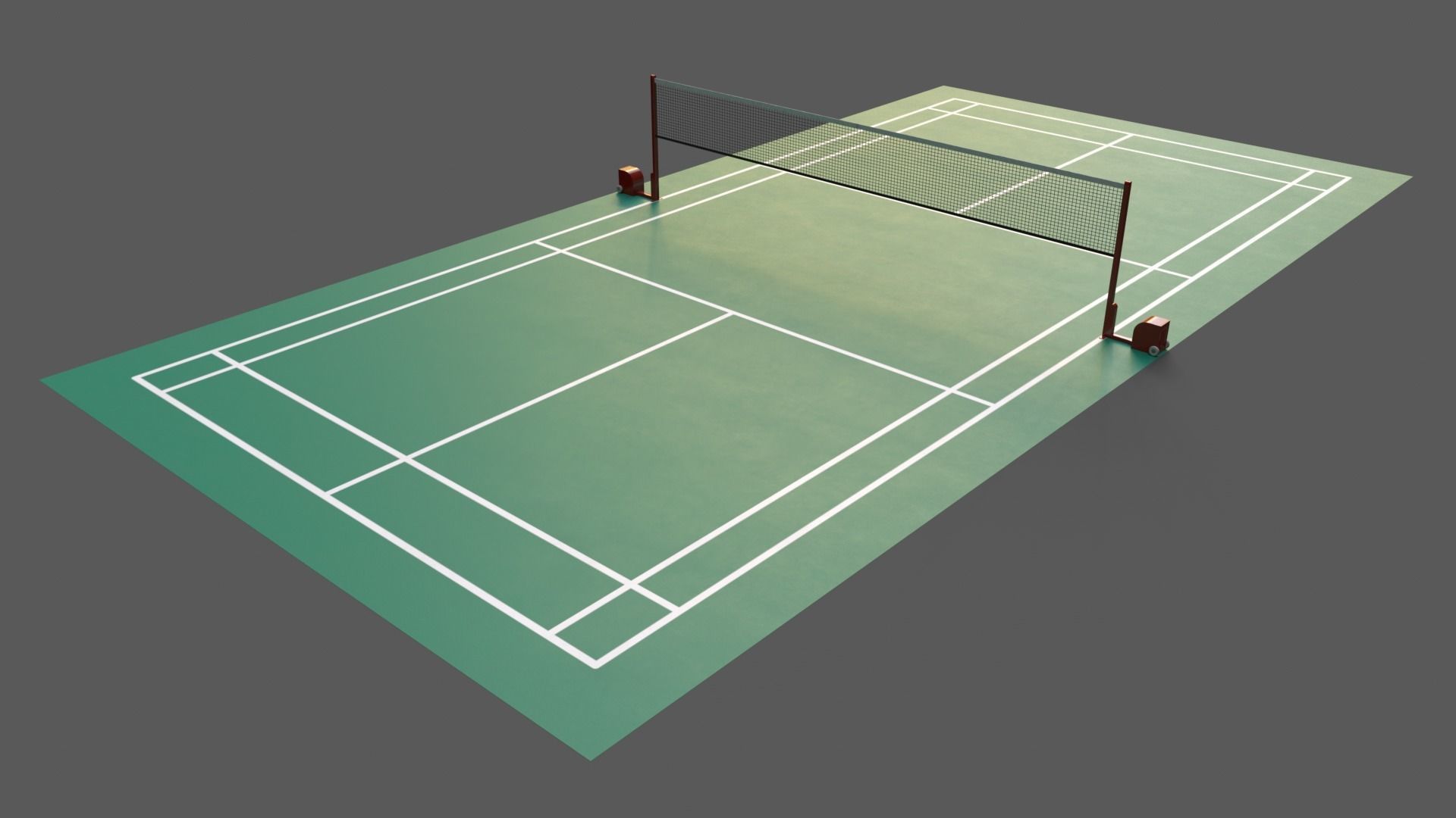 PBR Badminton Court Floor and Net Low-poly 3D model_38