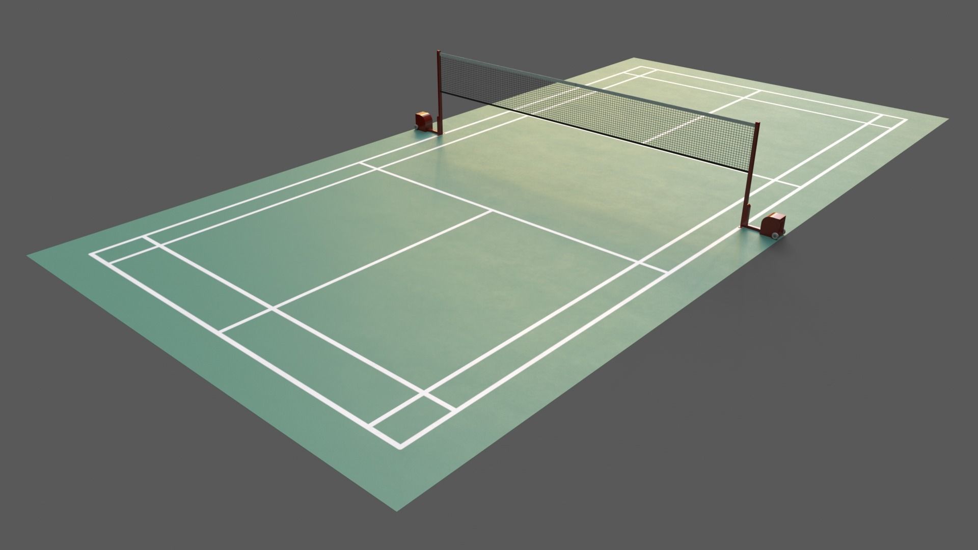 PBR Badminton Court Floor and Net Low-poly 3D model_31