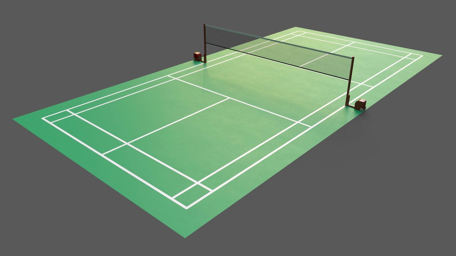PBR Badminton Court Floor and Net Low-poly 3D model_41