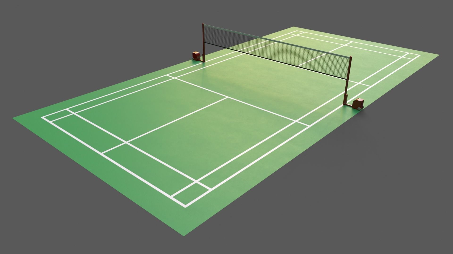 PBR Badminton Court Floor and Net Low-poly 3D model_43