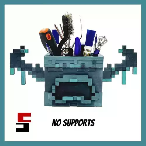 Minecraft Warden Pen Holder Desk Organizer Tool Holder  3D print model