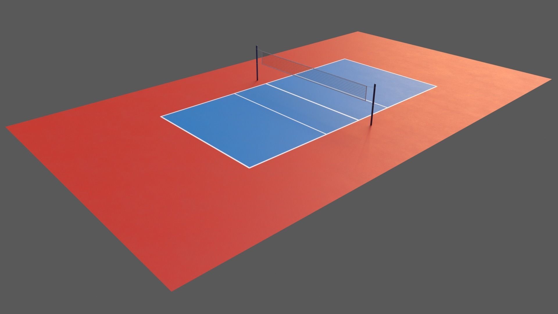 PBR Volleyball Court Floor and Net Low-poly 3D model_75