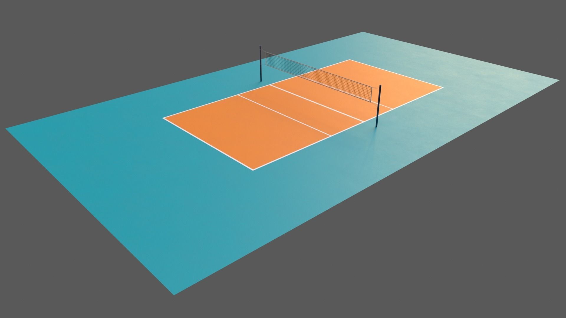 PBR Volleyball Court Floor and Net Low-poly 3D model_22