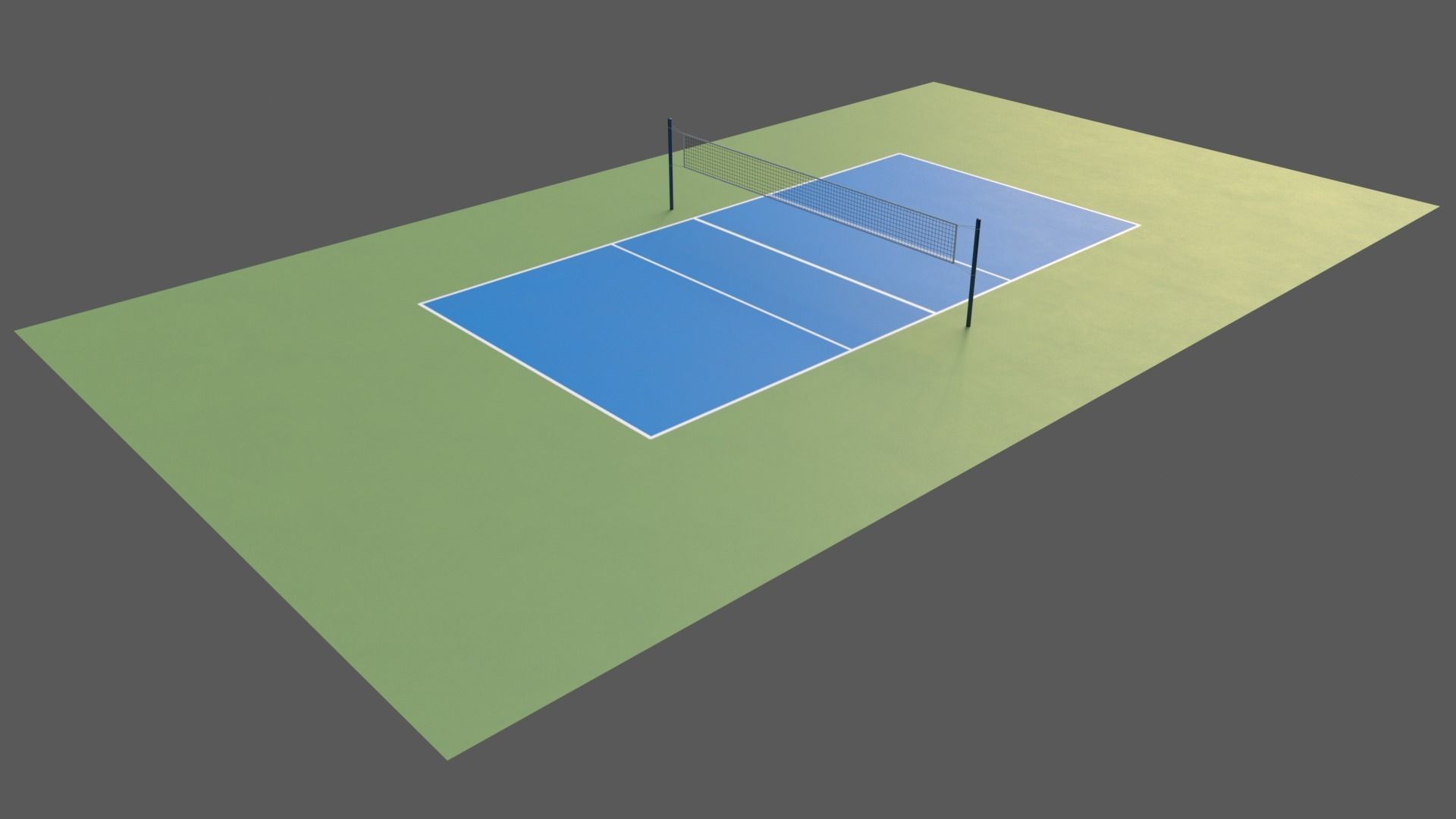 PBR Volleyball Court Floor and Net Low-poly 3D model_60