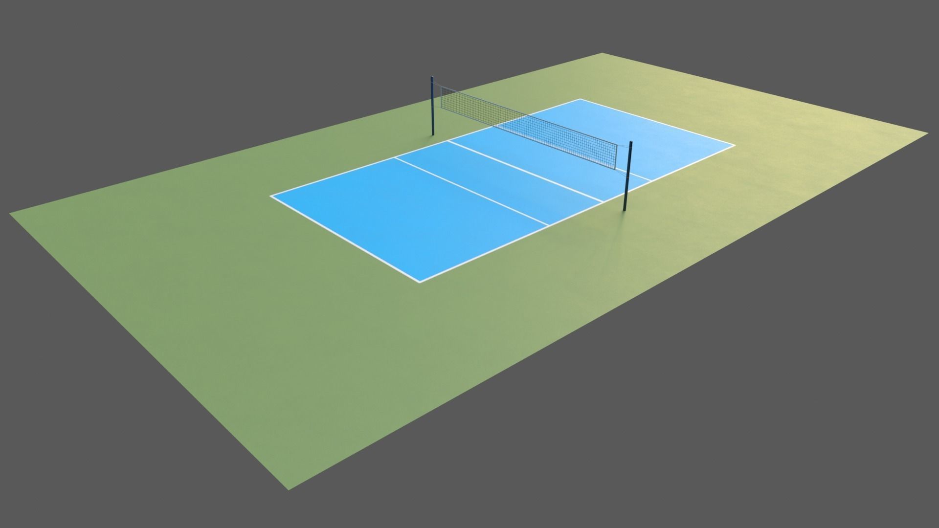 PBR Volleyball Court Floor and Net Low-poly 3D model_59